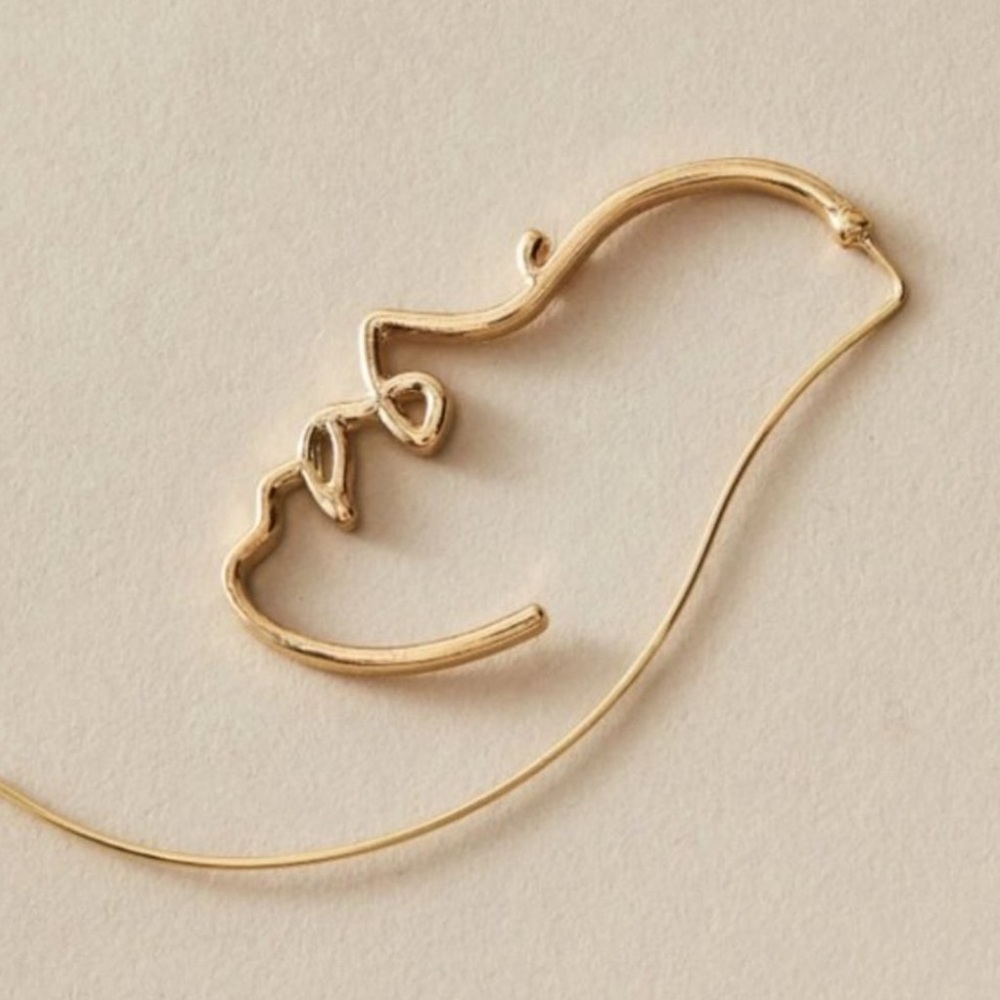 The Amina - Gold Statement Silhouette Earrings - Picture 3 of 9